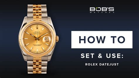 how to set time and date on rolex datejust|rolex datejust change date.